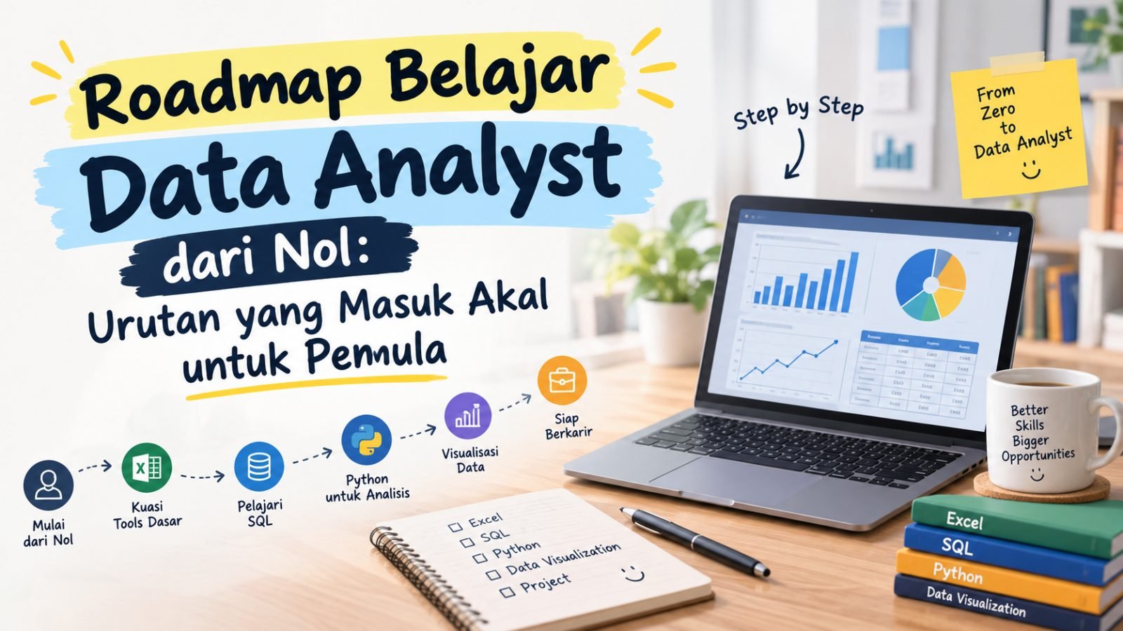 Roadmap Belajar Data Analyst dari Nol: Urutan yang Masuk Akal untuk Pemula